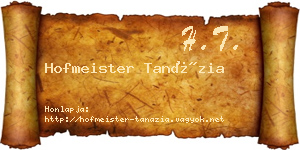 Hofmeister Tanázia névjegykártya
